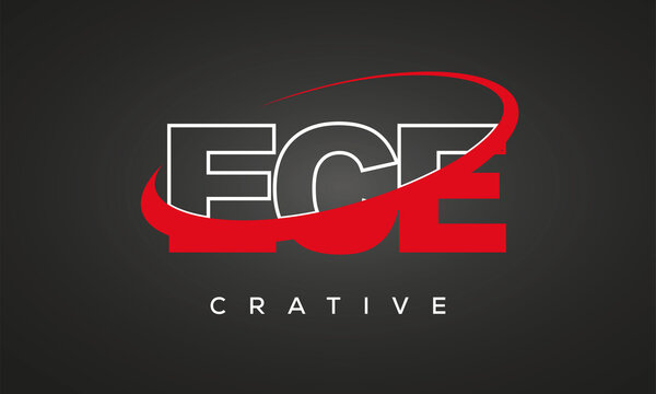 ECE creative letters logo with 360 symbol Logo design