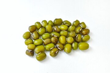 green beans on a white background