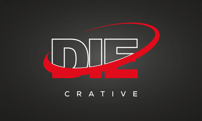 DIE creative letters logo with 360 symbol Logo design