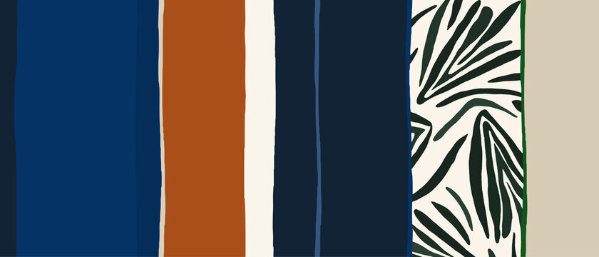 Simple abstract geometric striped print. Contemporary seamless pattern. Fashionable template for design. Ethno style.