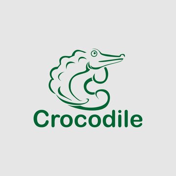 c letter crocodile logo illustration