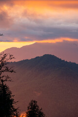 sunset in the mountains