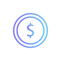 Dollar vector icon with gradient