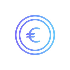 Euro coin icon with gradient