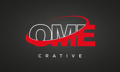 OME creative letters logo with 360 symbol Logo design