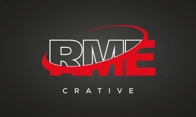 RME creative letters logo with 360 symbol Logo design