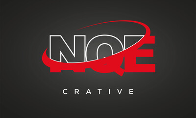 NQE creative letters logo with 360 symbol Logo design