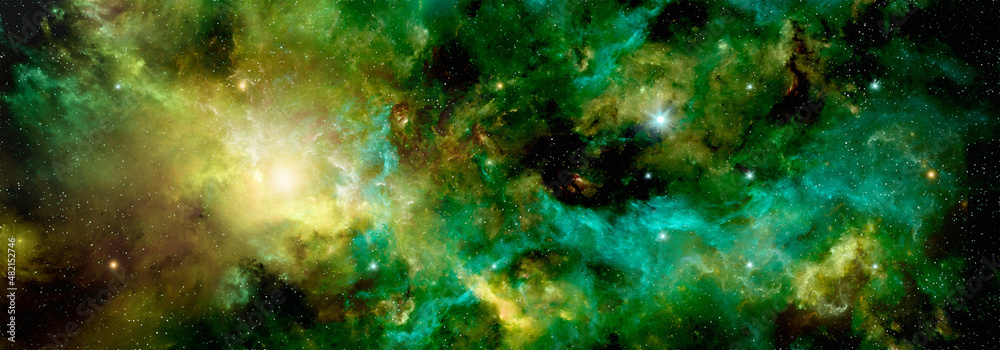 Wall mural outer space with nebulae and stars in deep space in the universe