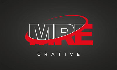 MRE creative letters logo with 360 symbol Logo design