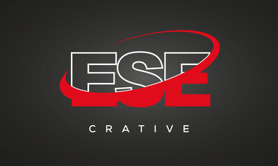 ESE creative letters logo with 360 symbol Logo design