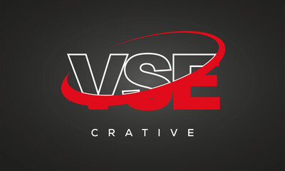 VSE creative letters logo with 360 symbol Logo design