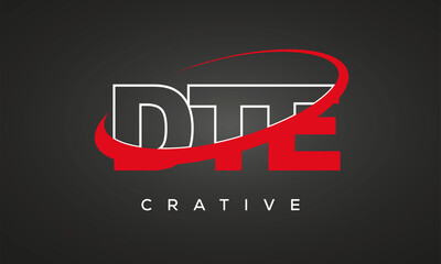DTE creative letters logo with 360 symbol Logo design