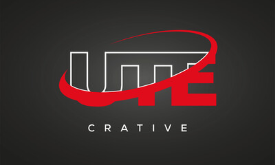 UTE creative letters logo with 360 symbol Logo design