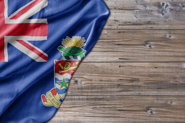 Wooden pattern old nature table board with Cayman Islands flag