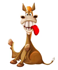 Poster Illustration of a Happy Donkey. Cartoon Character © liusa