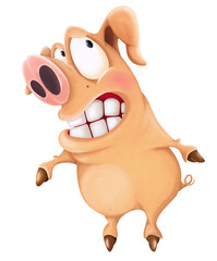  Illustration of a Cute Cartoon Character Pig for you Design.