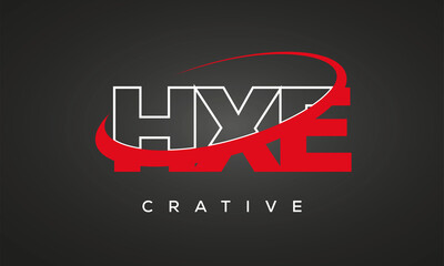 HXE creative letters logo with 360 symbol Logo design