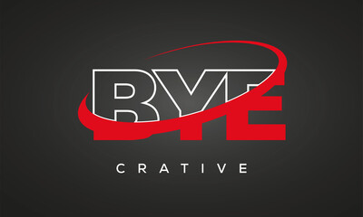 BYE creative letters logo with 360 symbol Logo design