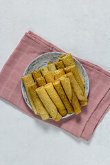 Maslenitsa - holiday pancakes on a light background. close-up. pancakes. place for text, textile