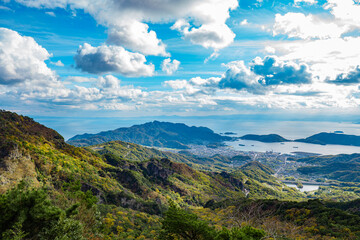 秋の寒霞渓展望台からの眺め