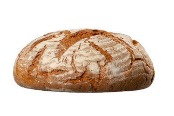 Round bread on a white background.
