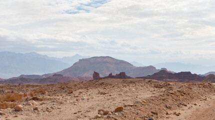 Fantastically  beautiful landscape in summer in Timna National Park near Eilat, southern Israel.