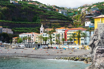 Ponta do sol beach and village,  Madeira island, Portugal