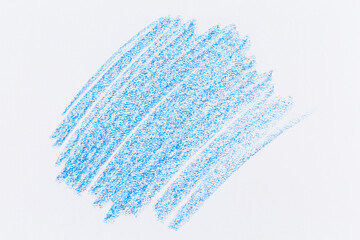 Wax crayon hand drawing blue background