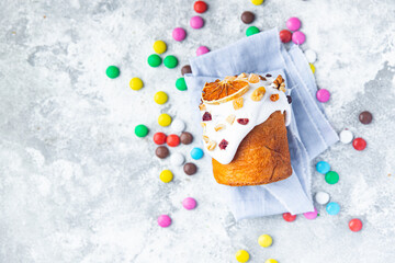 Fototapeta premium Easter sweet cake spring Festival dessert festive baking holiday easter treat meal food snack on the table copy space food background 