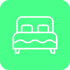 Double bed Vector Icon Design Illustration