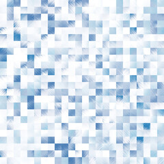 Optical low poly pixel grid dye blur texture background. Seamless washed out geometric ombre effect. 80s style retro square shape pattern. High resolution funky beach wear fashion textile tile.