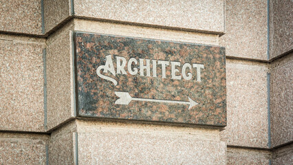 Fototapeta premium Street Sign to Architect