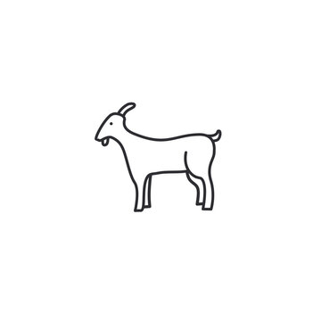 Vector illustration of goat on white background