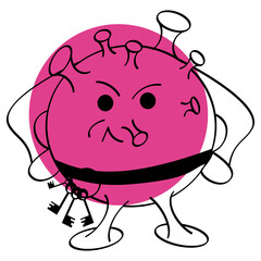 Virus doodle icon Vector illustration Isolated on white background