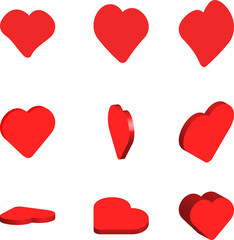 romantic heart icons