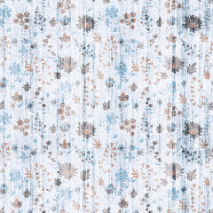 indigo dyed fabric random flecks pattern floral texture. Seamless textile fashion cloth dye resist all over print. Japanese kimono block print. High resolution batik effect mottled swatch.