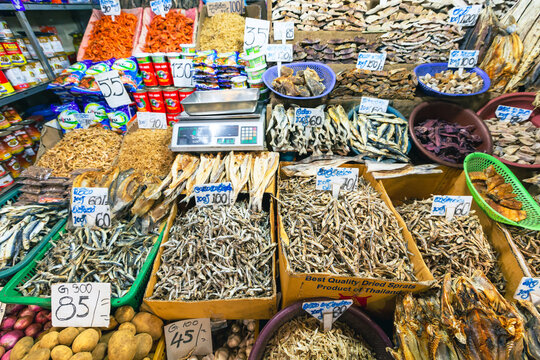 Colorful Kandy Municipal Central Market. Dry food, seasonings and other stuff related to food. Sri Lanka