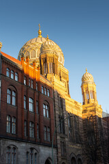 New Synagogue Berlin - Centrum Judaicum , a walk on a cold winter day in the Mitte district on Oranienburger Strasse