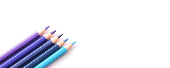 Color pencils set on white background