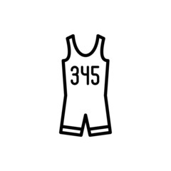 Sportswear for triathlon thin line icon. Sleeveless skinsuit. Modern vector illustration.