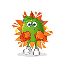 guava boxer character. cartoon mascot vector