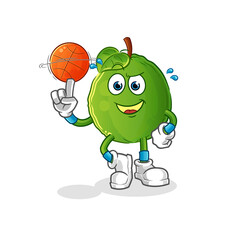 guava playing basket ball mascot. cartoon vector