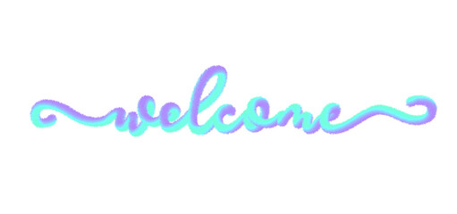 Welcome fur effect typography on white background