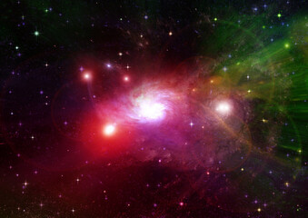 galaxy in a free space. 3D rendering