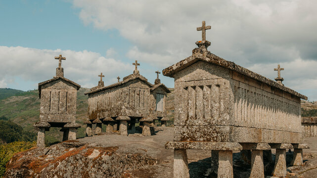 Typical Espigueiros do Soajo, Portugal