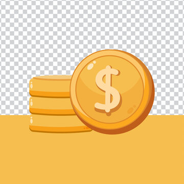 Symbols us dollar coins concept of money currencies on blank background