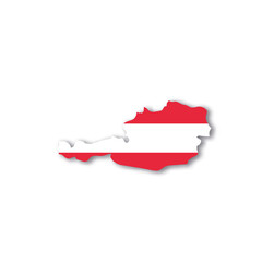 Austria national flag in a shape of country map
