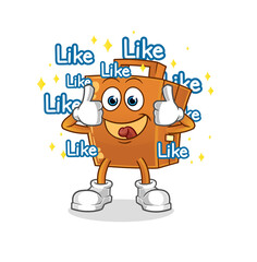 suitcase give lots of likes. cartoon vector