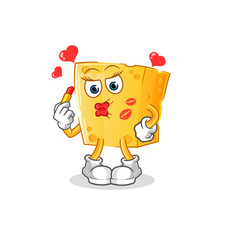 cheese make up mascot. cartoon vector