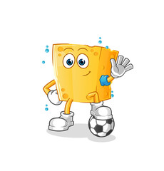 cheese playing soccer illustration. character vector